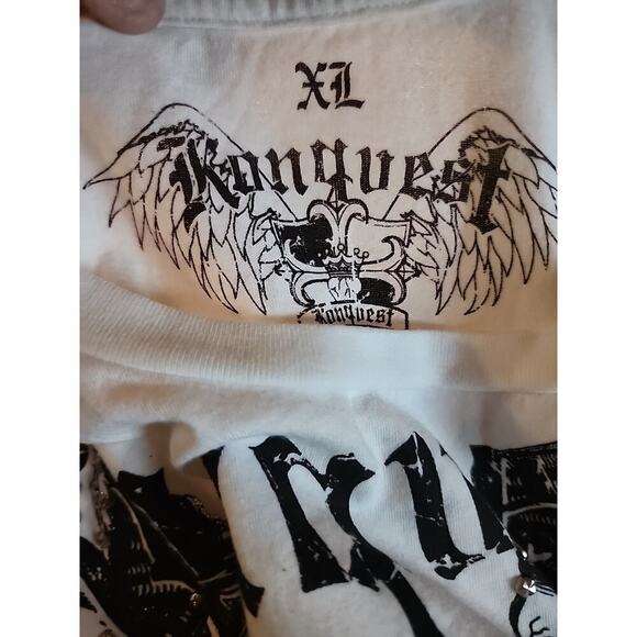 KONQUEST PLATINUM Men's Indian Skull Print T-Shirt XL NWT Excellent A114 - Picture 7 of 7